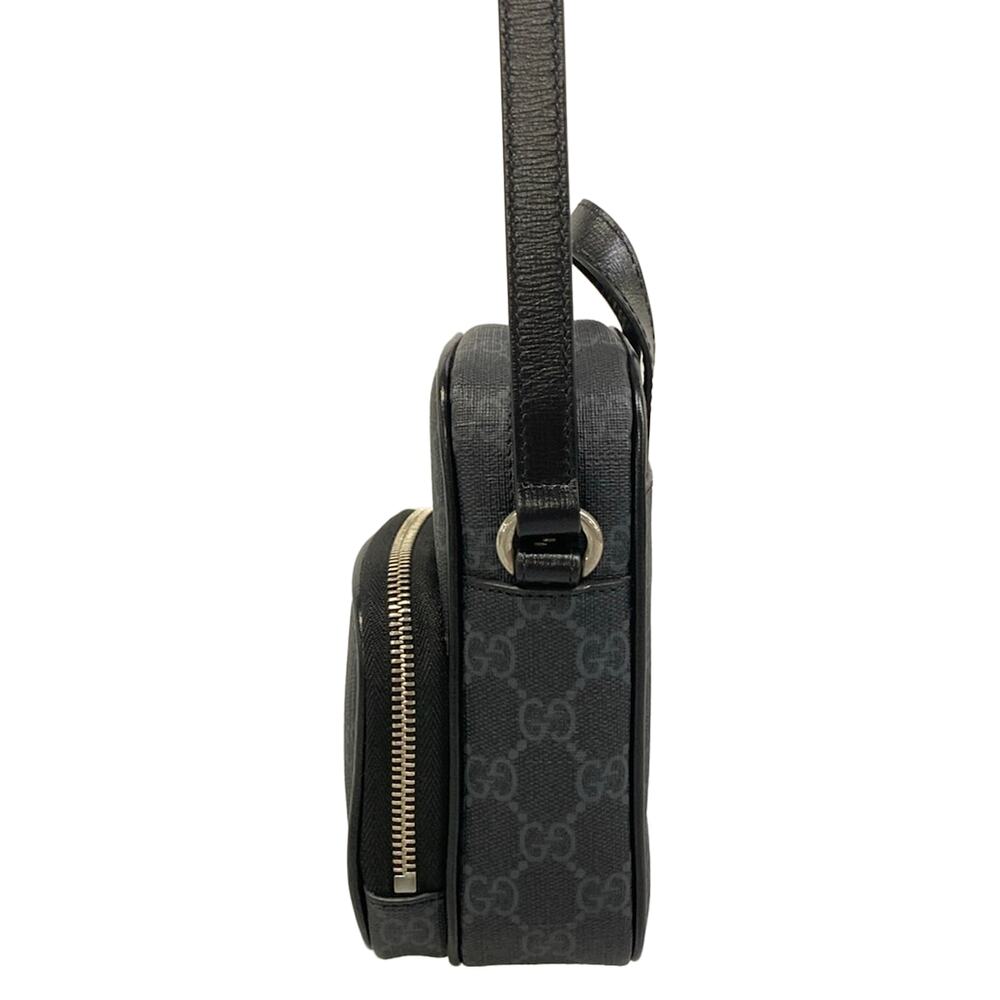 Gucci GG Plus GG Supreme/Interlocking G Shoulder Bag 672952 Black Dark Gray PVC - Picture 4 of 15